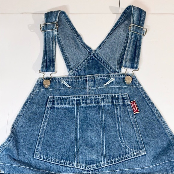 Vintage Carters Watch the Wear Short Overalls Womens Large Blue Shortalls Bibs - Picture 2 of 8